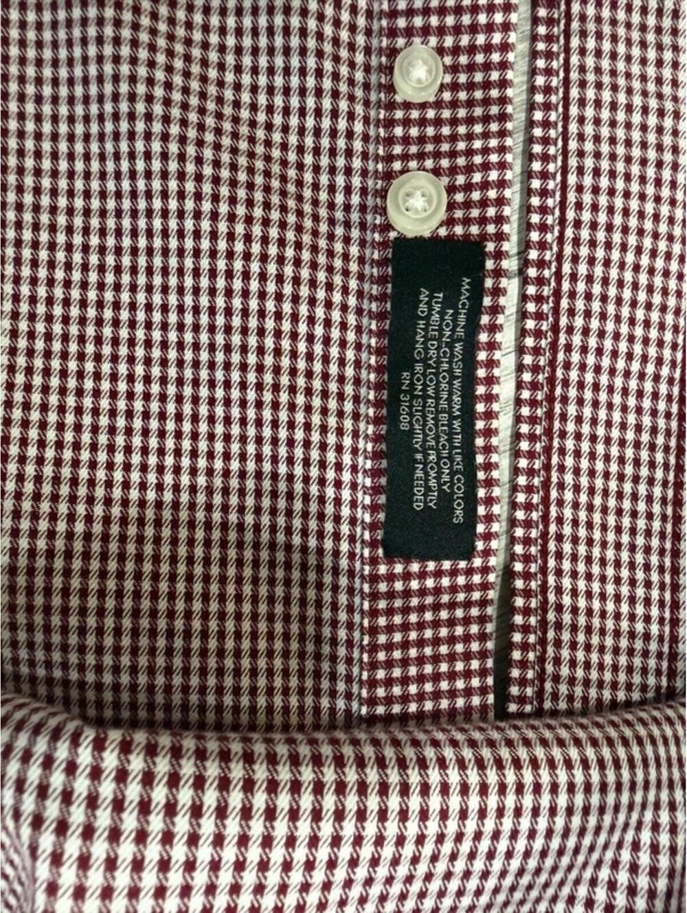 JOS. A Bank  Red Gingham Button Down Shirt Mens Medium Preppy Cotton - Picture 6 of 6